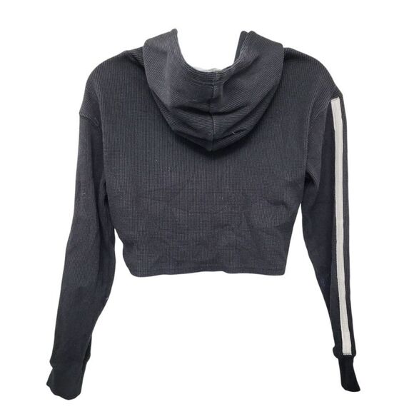 2/$20 Bluenotes Black & White Hoodies Top Crop 60% Cotton Size: Small - Picture 2 of 8